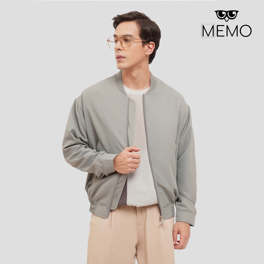 Memo Bomber Jacket with Full Zip For Men Slate Gray Shopee Philippines