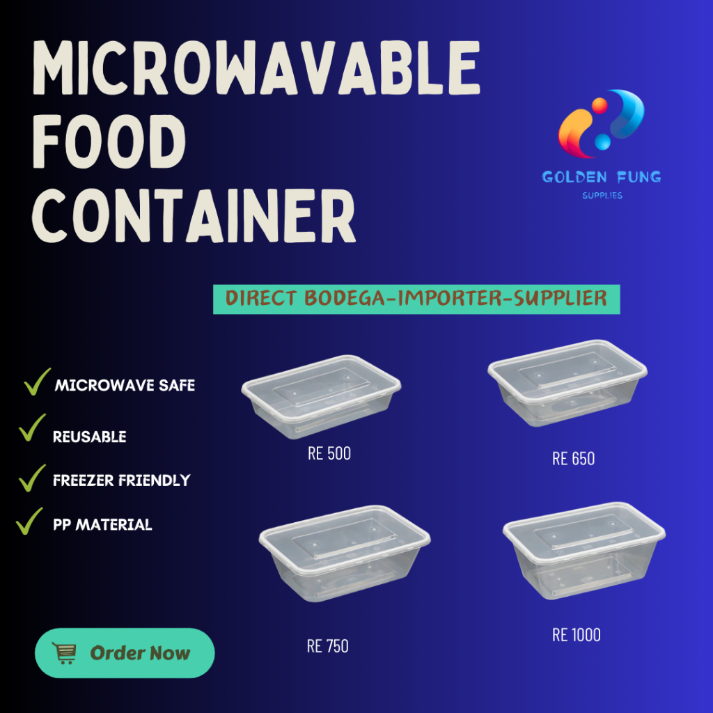 (300pcs) RECTANGLE MICROWAVABLE FOOD CONTAINER DISPOSABLE PLASTIC TUB (WHOLESALE) Shopee