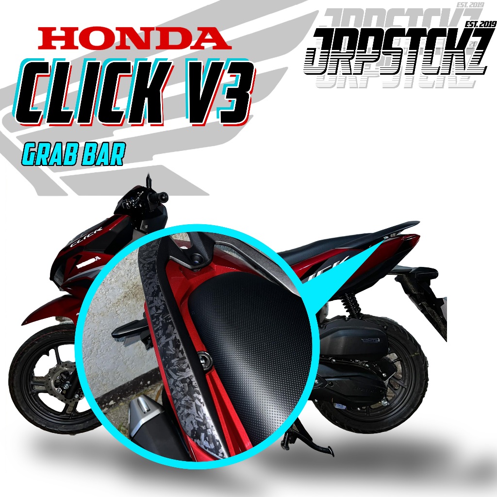 HONDA CLICK V3 & V2 | GRAB BAR CARBON DECALS (NEW!) | Shopee Philippines