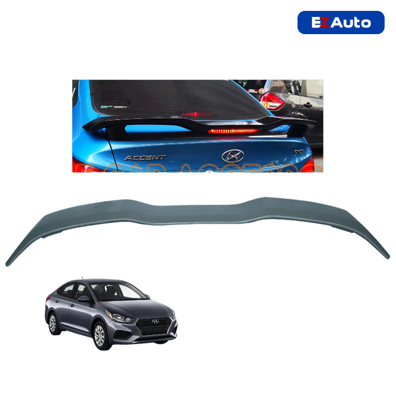 thumbnail image 2 of Factory Style Trunk Spoiler For 2012-2017 Hyundai Accent Sedan – Unfinished Primer – Bolt-On, Hardware Included 2 of 5