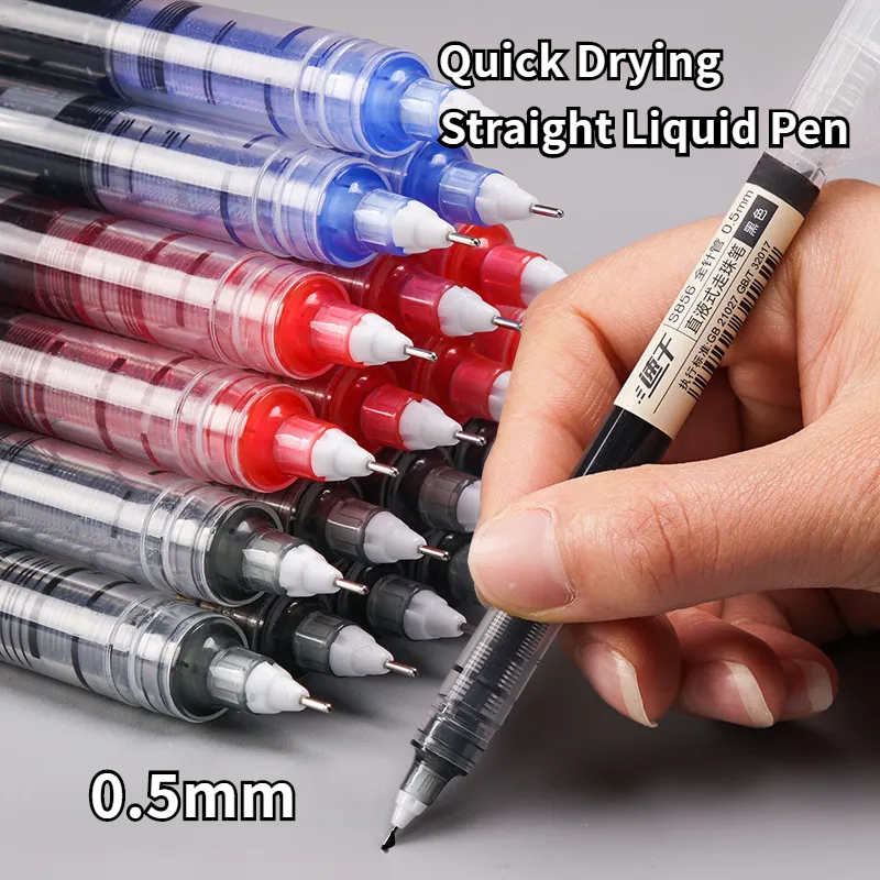 Ballpen Gel Pen 0.5 Straight Liquid Pen Quick-Drying High Capacity ...