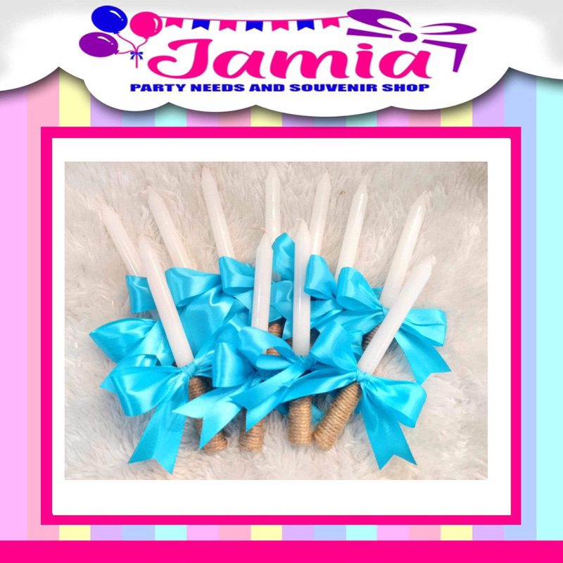 Candle for Christening Birthday Debut Candle with abaca rope deisgn ...