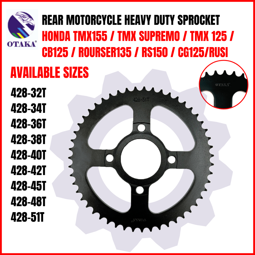 Tmx 125 stock sprocket size new arrivals