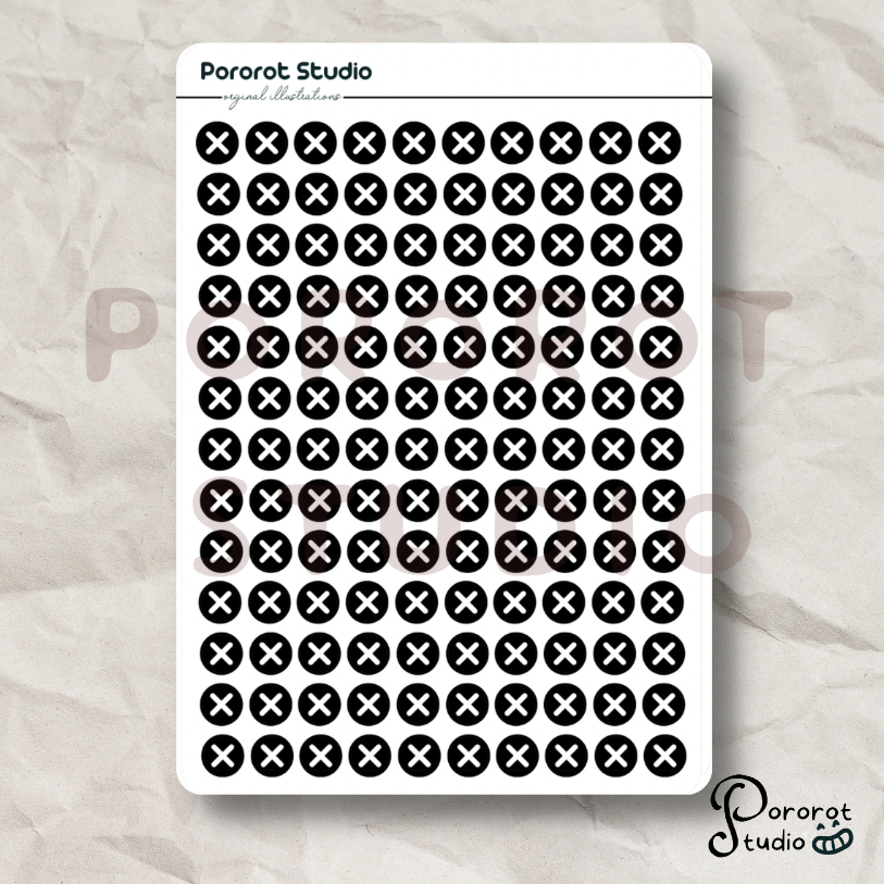 Pororot Studio | 130 pcs X Mark icon Stickers per Sheet Cross for ...