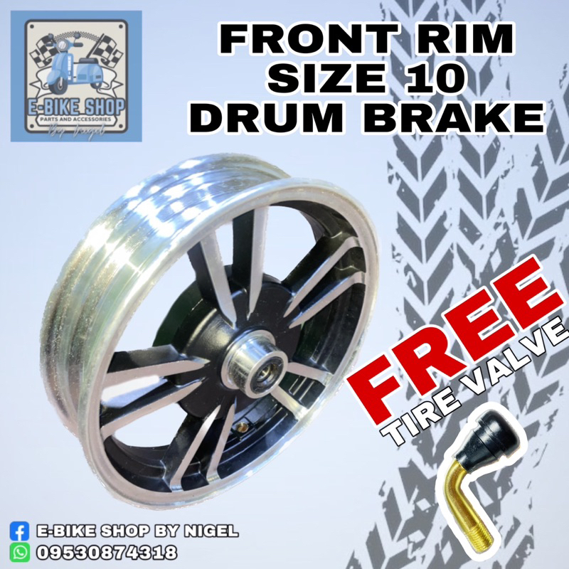 SIZE 10 FRONT RIM FOR EBIKE DRUM BRAKE TYPE | Shopee Philippines