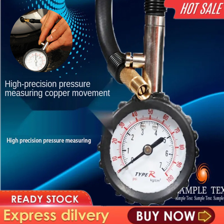 0-100 PSI Tire Pressure Gauge Tire Pressure Measuring Instrument Easy ...