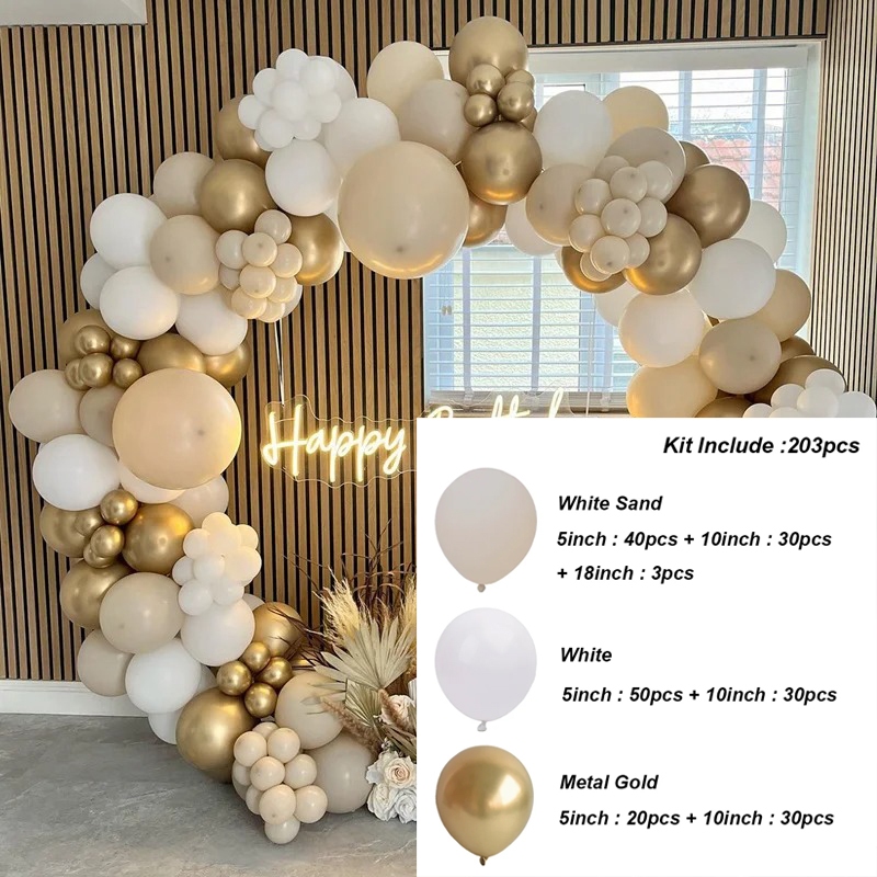 Black Gold Balloon Garland Set Arch Kit Confetti Latex Balloon Happy ...