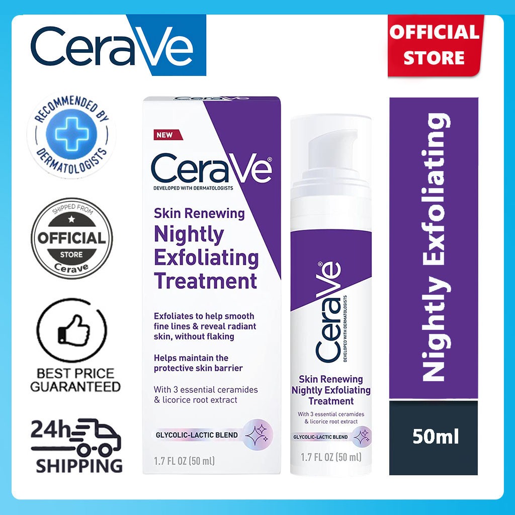 Cerave Skin Renewing Nightly Exfoliating Treatment With Lactic And Glycolic Acids Anti Aging 3927