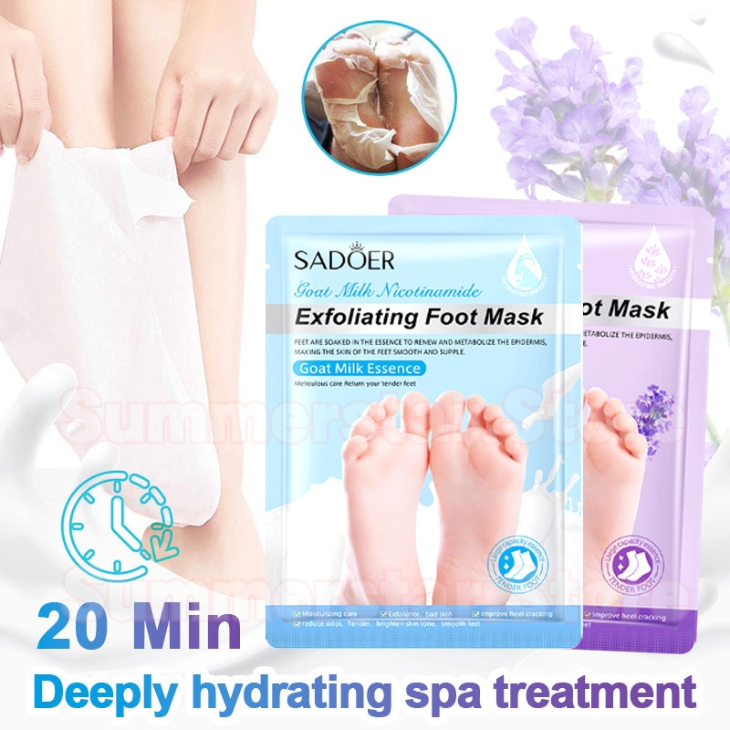 SADOER Lavender/Goat Milk Exfoliating Foot Mask Wearable SOCK TYPE ...