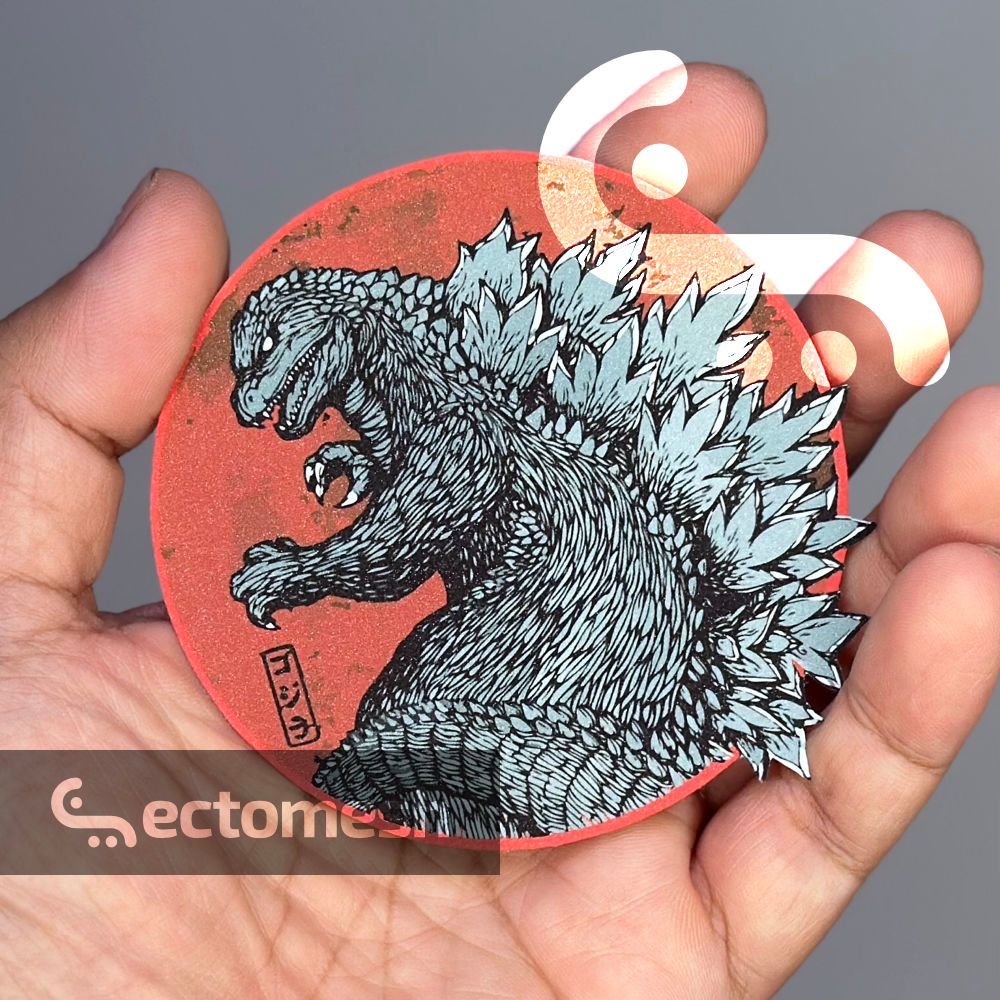 Gojira / Godzilla Red Badge - Vinyl Waterproof Sticker by Ectomesh ...