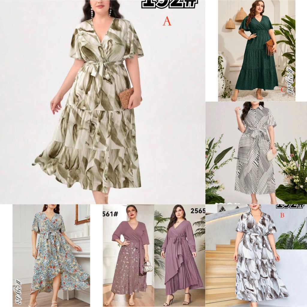 Elegant floral plus size maxi dress formal party dress xl | Shopee  Philippines