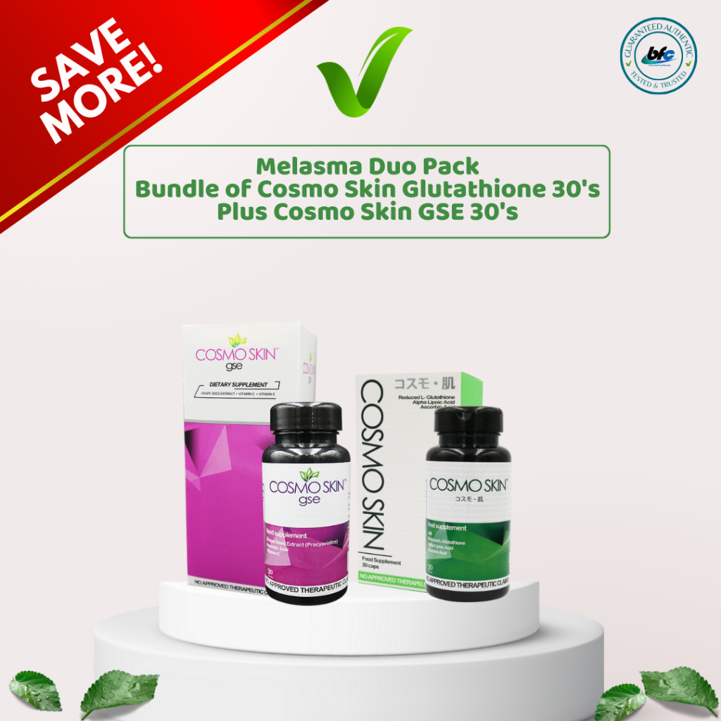 Melasma Duo Pack - Bundle of CosmoSkin GSE 30's Plus Cosmo Skin Glutathione  30 's Beauty Supplement | Shopee Philippines