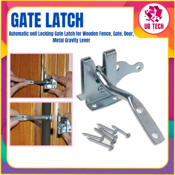 Automatic self Locking gate Latch for Wooden Fence, gate, Door, Metal ...
