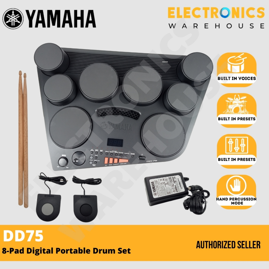 Yamaha Dd 75 All In One Compact Digital Drums 8 Pad Upgraded Hybrid Digital Portable Drum Set