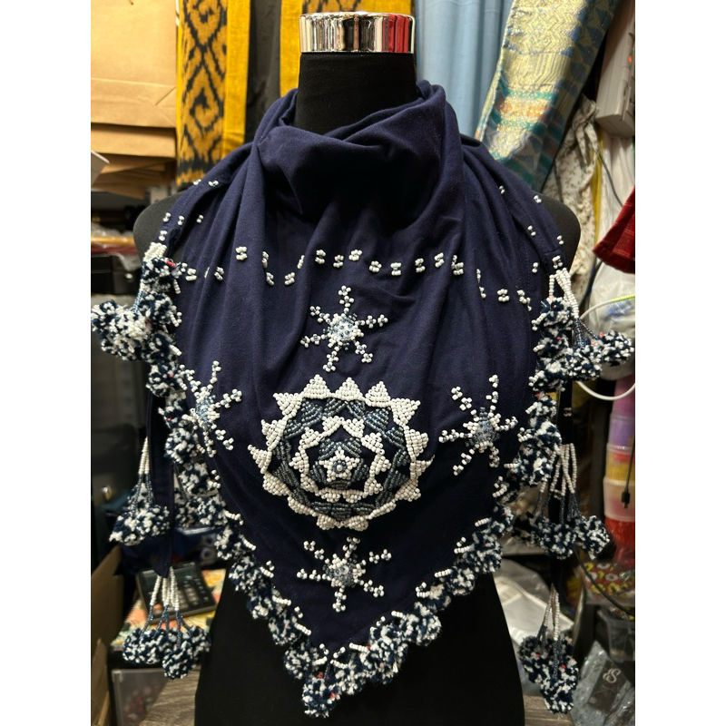 TANGKULO SCARF / Beaded Necklace / Handweave Yakan / Davao Traditional