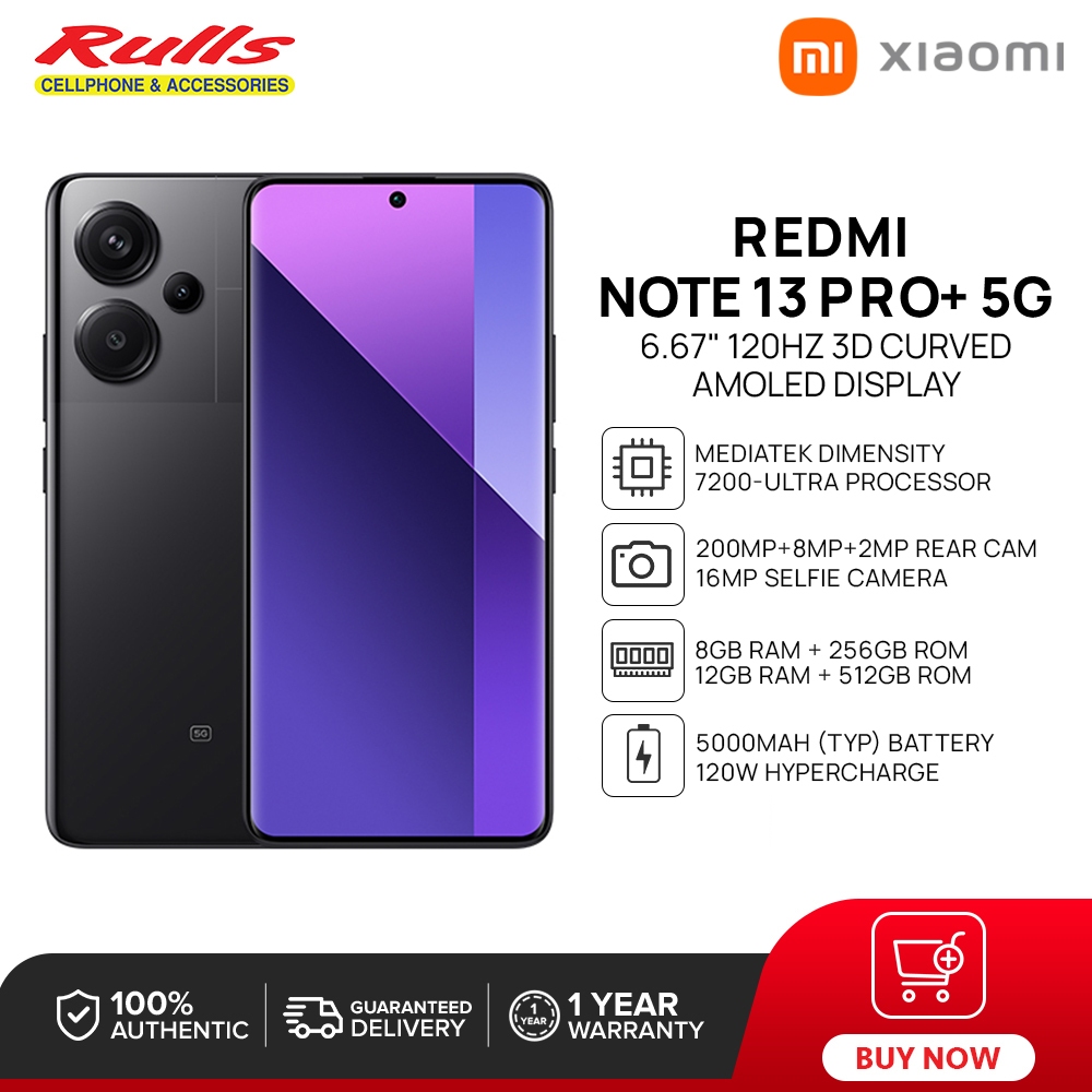 Redmi Note 13 Pro+ 5G 12GB RAM 512GB ROM - Midnight Black