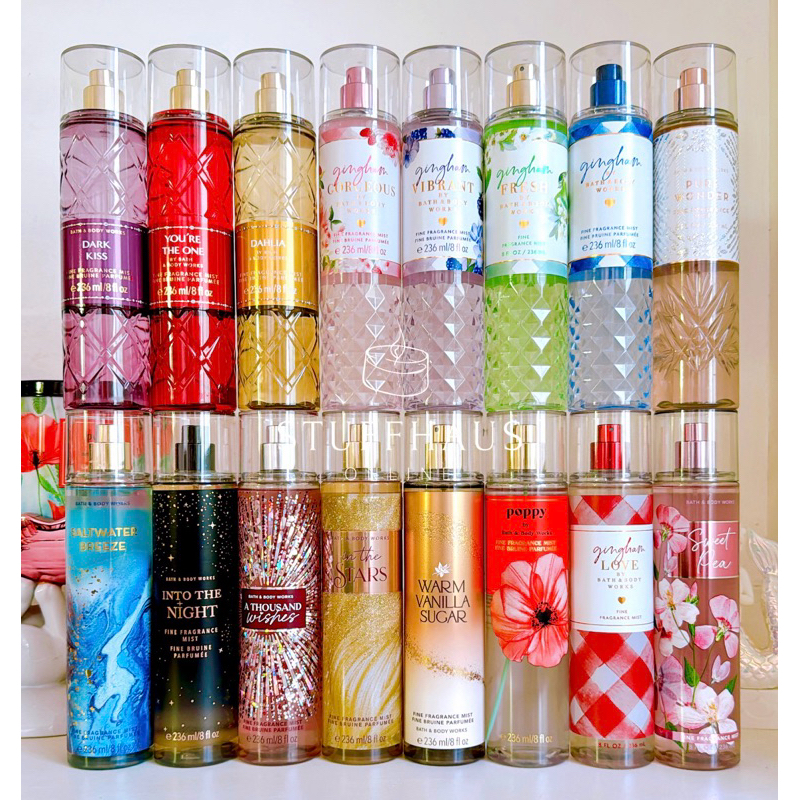 Bath and Body Works Fragrance Mist 236ml Gingham Dahlia In the Stars  Saltwater Breeze Dark Kiss Rose