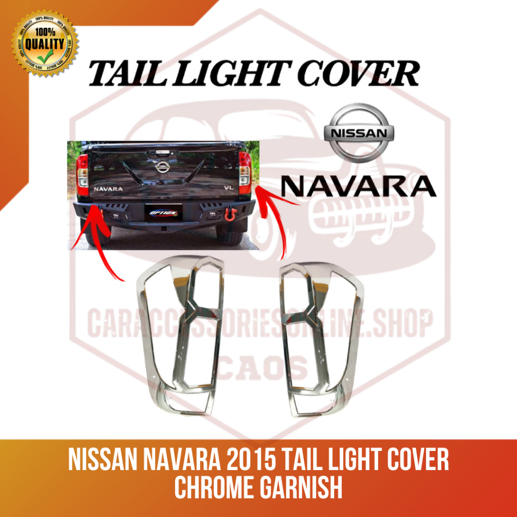 CAOS NISSAN NAVARA 2015 Tail Light Cover Chrome Garnish Taillight Car ...