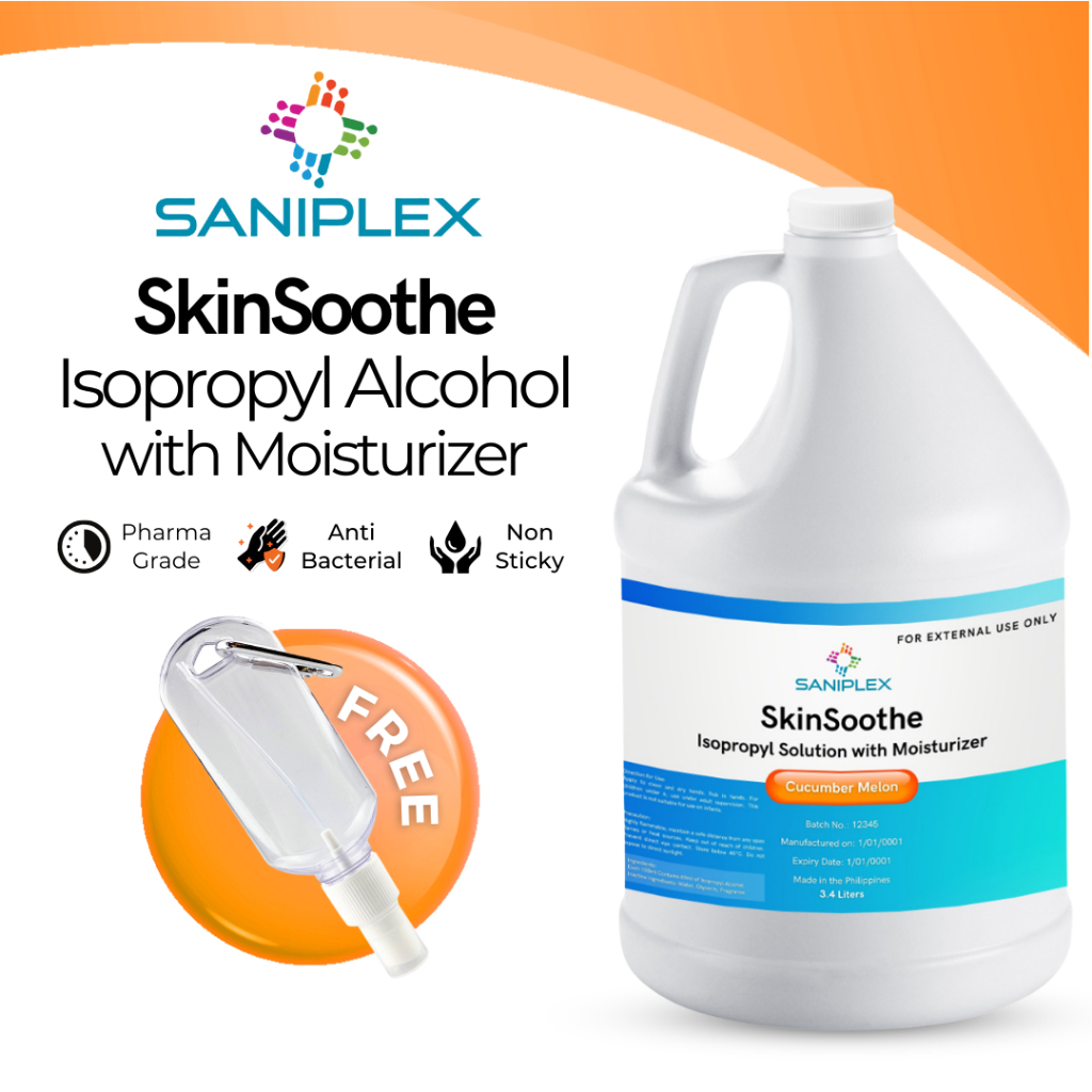 Saniplex Isopropyl Rubbing Alcohol 1 Gallon Cucumber Melon Scent QuickDrying Formula Shopee