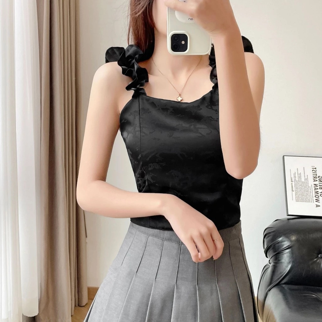 Lansite French Thin Square Neck Tube corset top for women vest satin ...