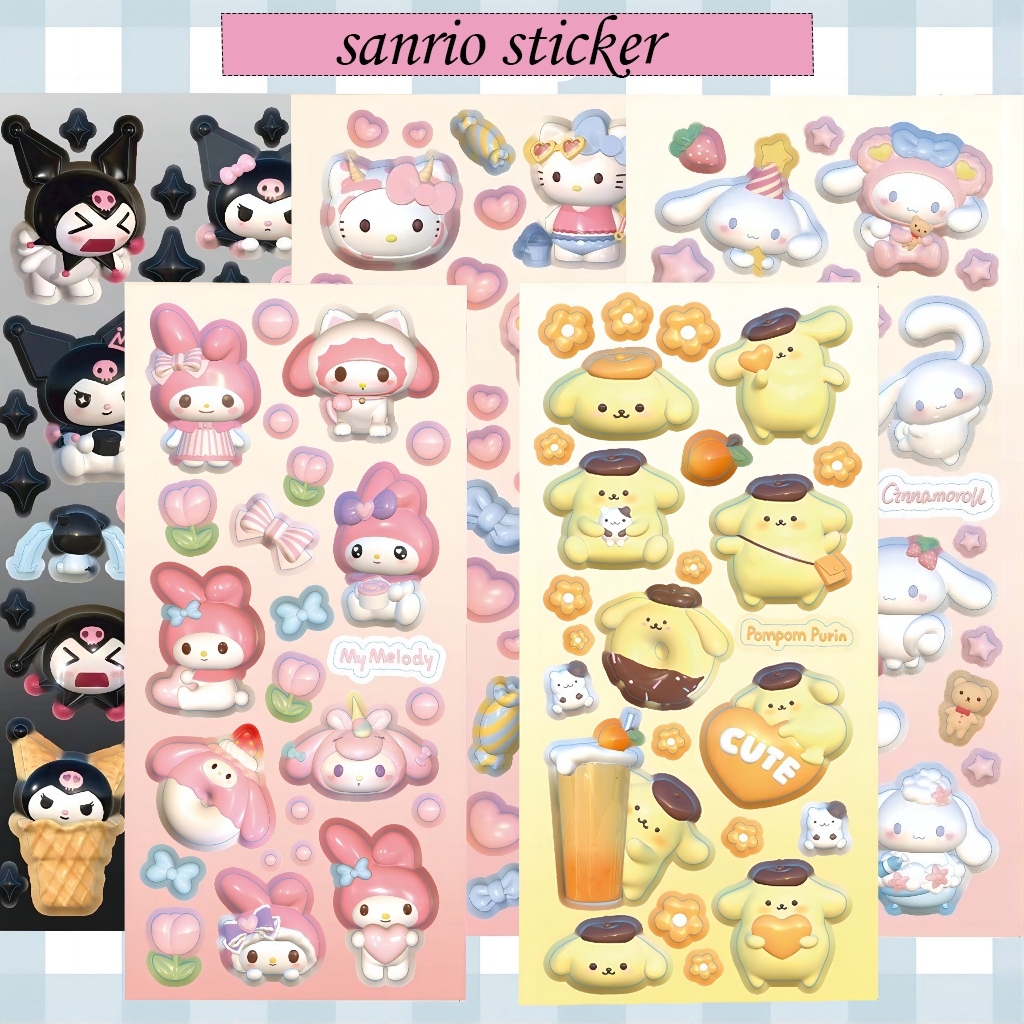 Cartoon Sticker Sanrio Modeling Sticker Goo Card Decorative Sticker ...