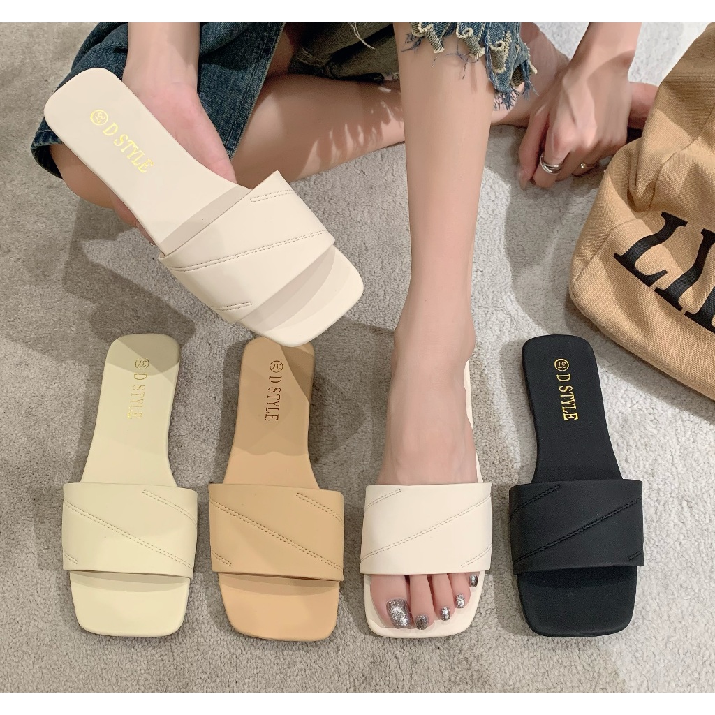 RM A211-7 SUMMER SLIDE FLAT SANDALS FOR WOMEN | Shopee Philippines