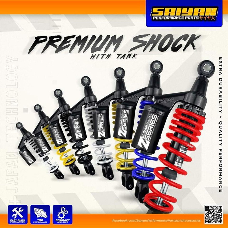 saiyan rear shock with tank 300mm mio /330mm click | Shopee Philippines