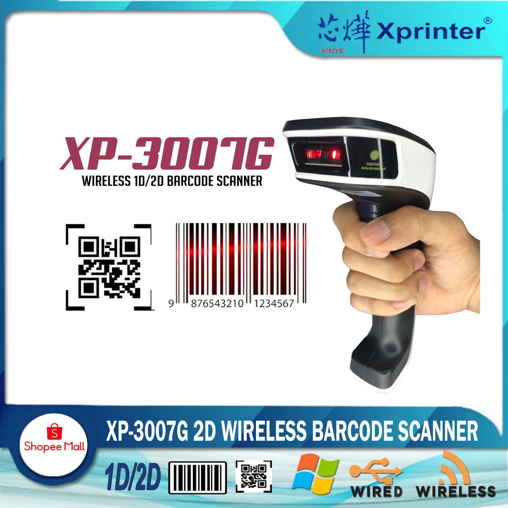Xprinter XP-3007G 2D Portable Wireless Barcode Scanner | Shopee Philippines
