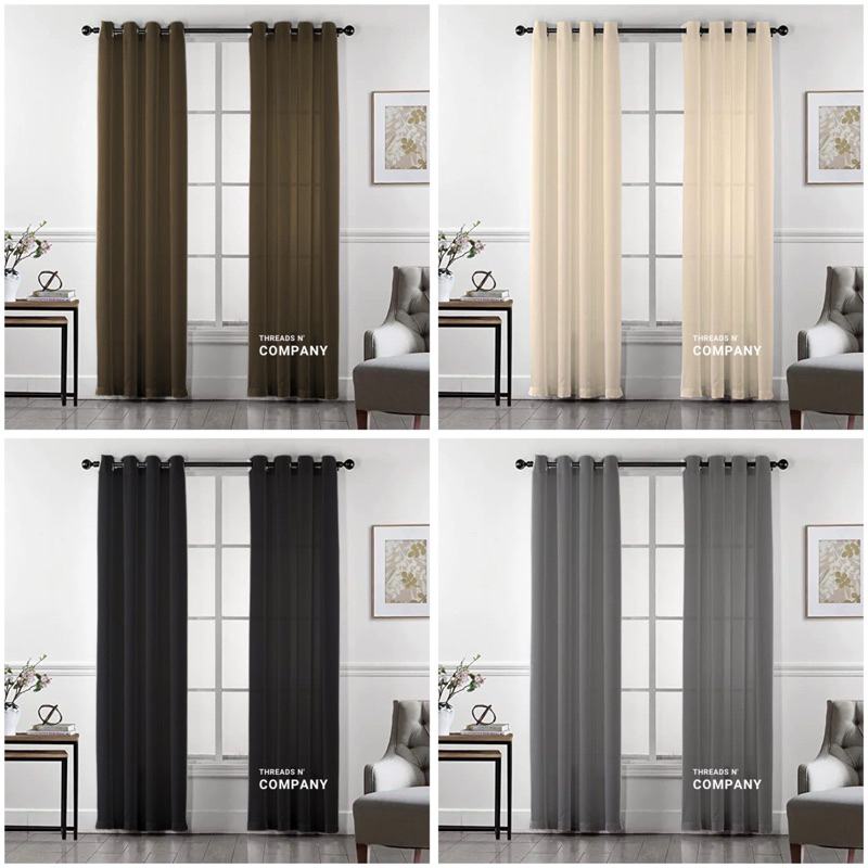 SEMI BLACKOUT CURTAIN WITH LOCK GROMMET CURTAIN 5FT 6FT 7FT