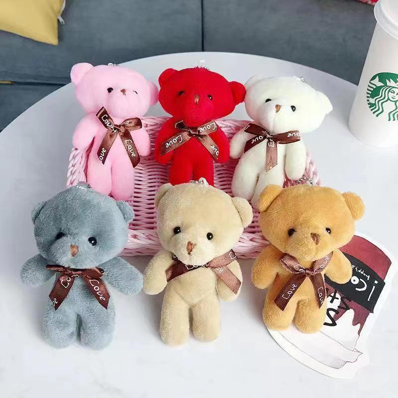 Cute Bow Mini Teddy Bears Ribbon Stuffed Animal Toy Birthday Gift  Valentines Gift DIY