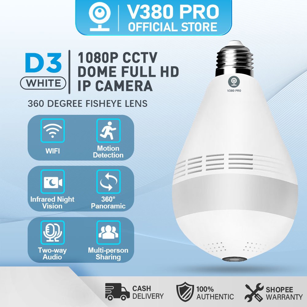 V380 fashion cctv bulb ip camera