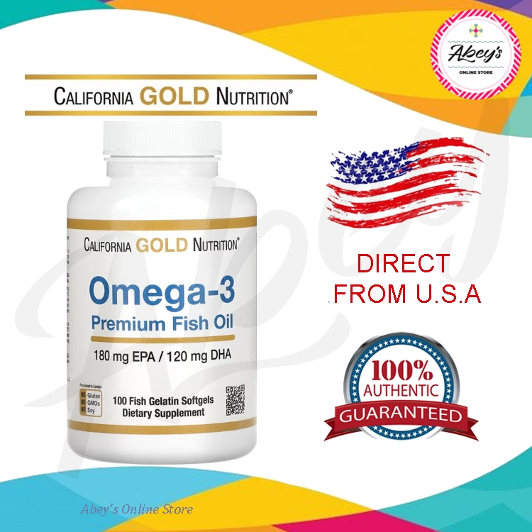 California Gold Nutrition, Omega-3 Premium Fish Oil, 100 Fish Gelatin ...