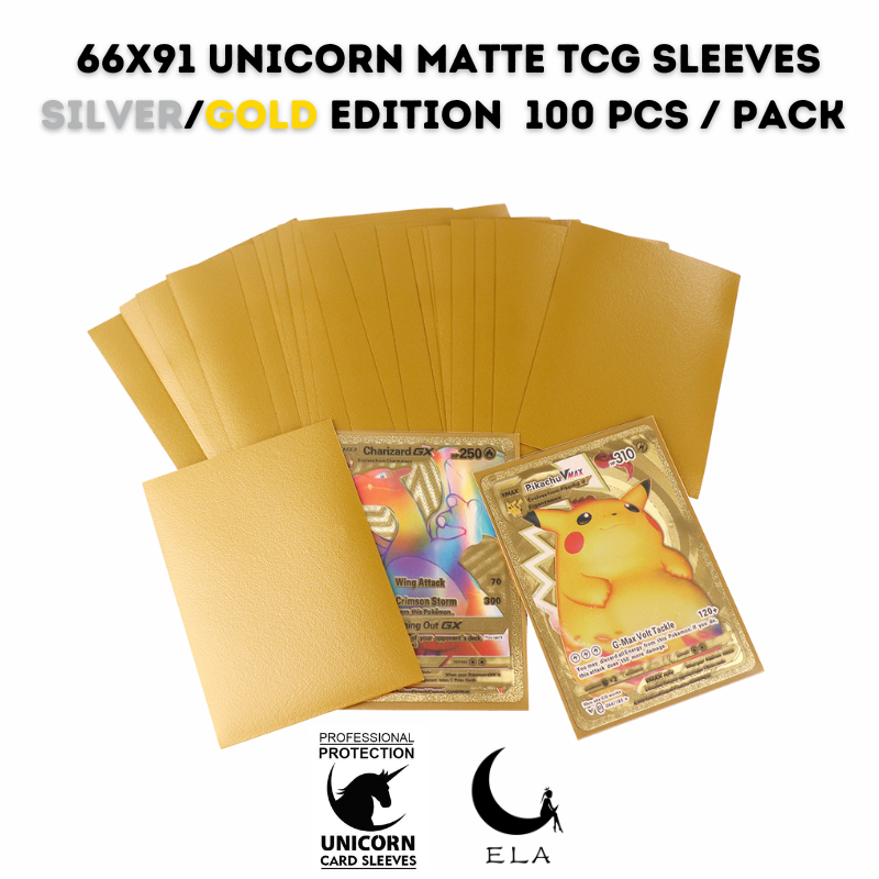 UNICORN] 100pcs 66x91 Premium Matte Card Sleeves Gold/Silver Edition | For  MTG,Pokemon,TCG | Shopee Philippines