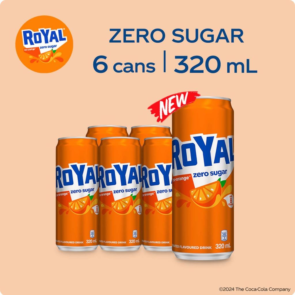 Royal Tru Orange Zero Sugar 320ml - Pack of 6 Cans | Shopee Philippines