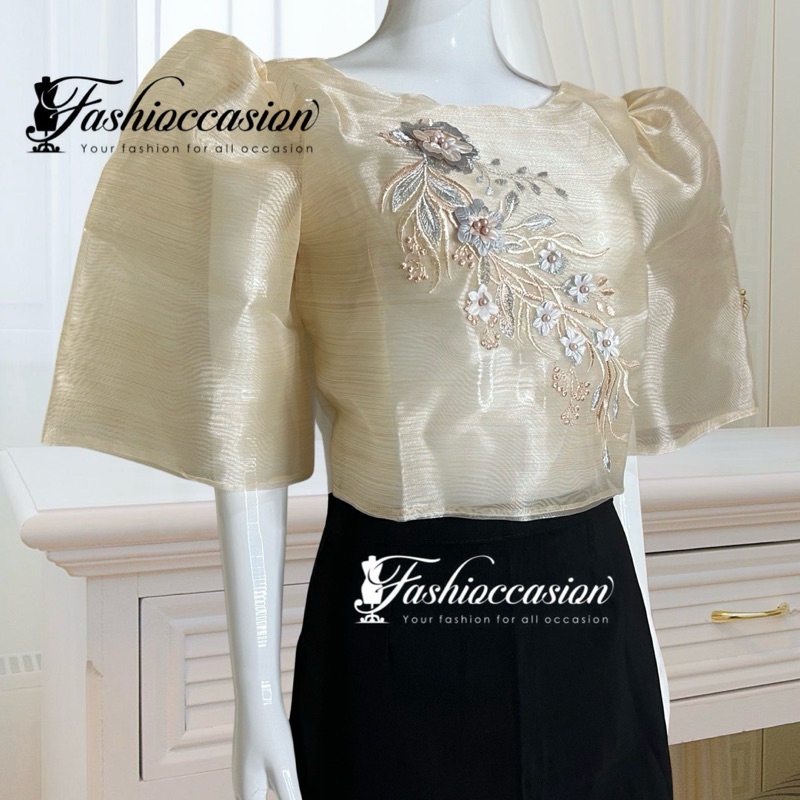 Filipiniana Modern Kimona Semi CropTop w Laces Shopee Philippines