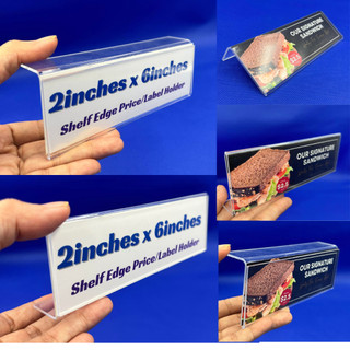 Clear Acrylic Shelf Label Price Tag Holder Talker [2