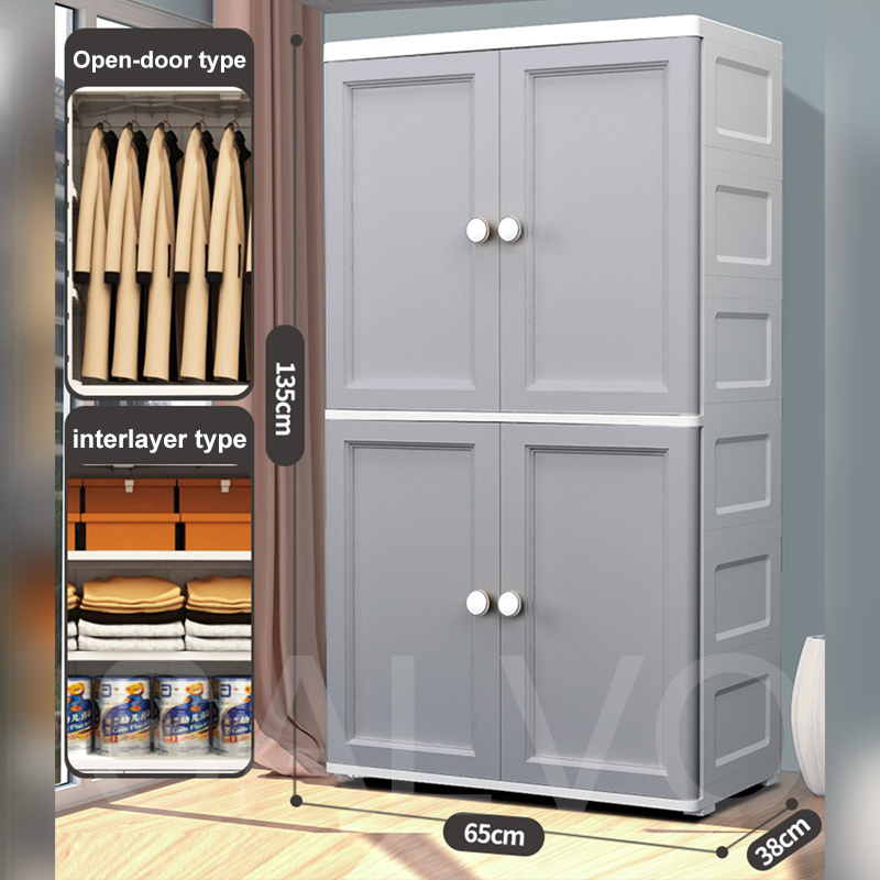 SALVO Durabox Cabinet Drawer clothes storage Cabinet With Wheels White ...