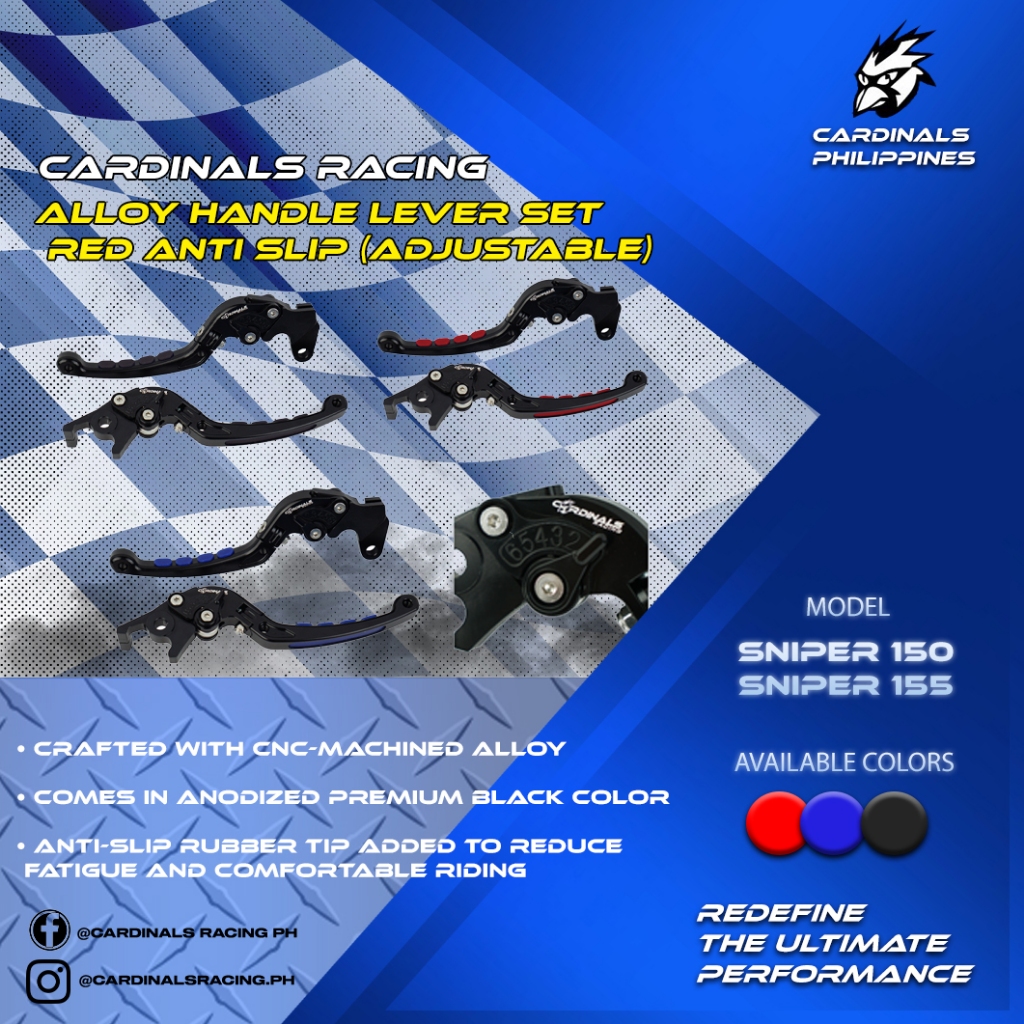 Cardinals Racing - Alloy Handle lever set (Anti Slip - Adjustable ...
