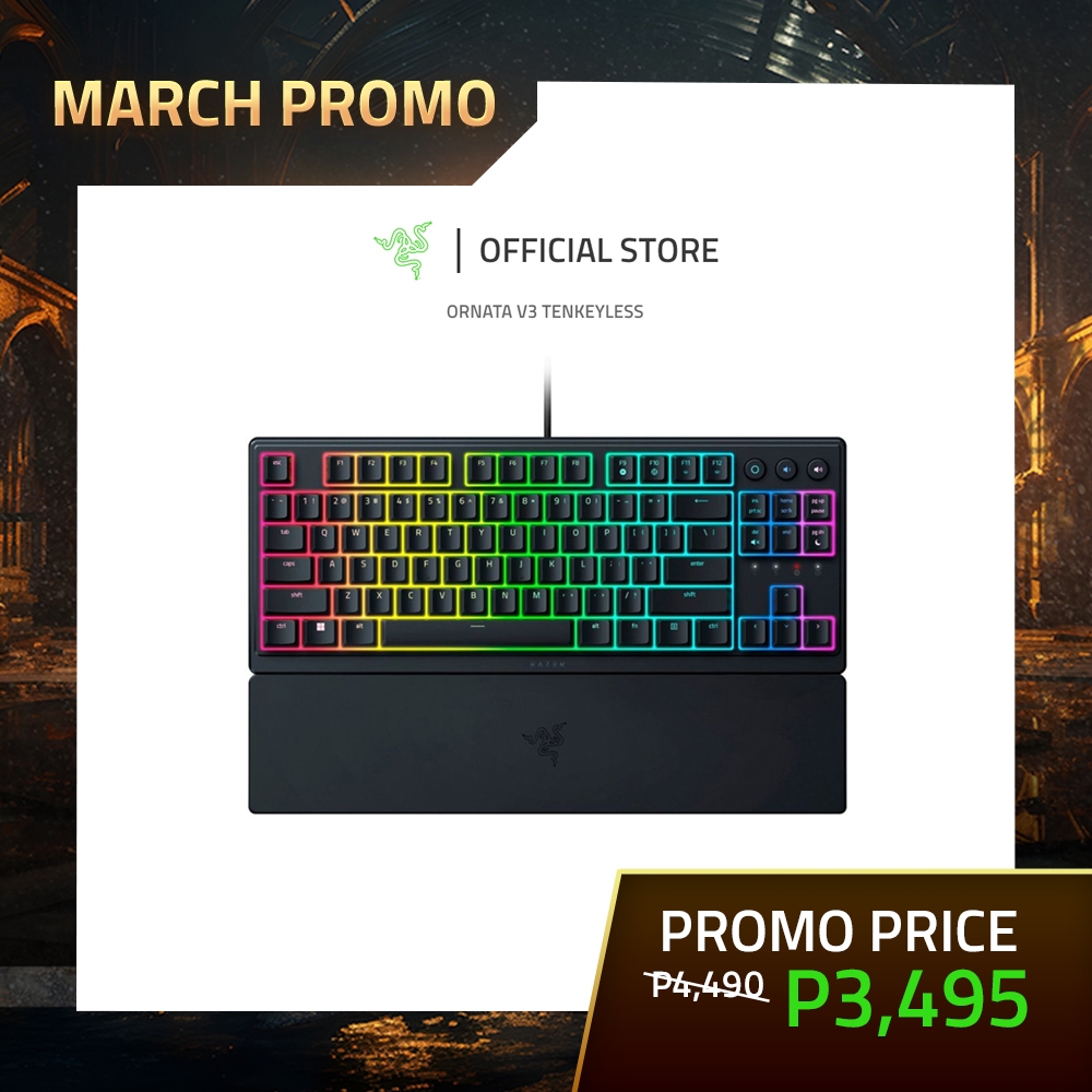 Razer Ornata V3 Tenkeyless - Low Profile Gaming Keyboard - US Layout ...