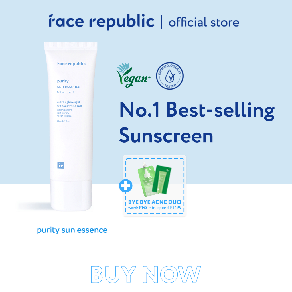 Face Republic Purity Sun Essence SPF50+ PA++++ 50mL Vegan Shopee
