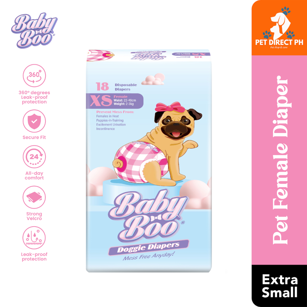 Baby Boo Pet Diaper for Female Girl Dog in XS S M L sizes Shopee