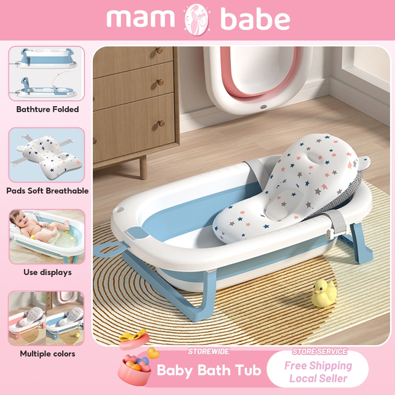 Baby Bath tub Bath mat tub Folding Large Size Bathtub 0-6 Years Newborn ...