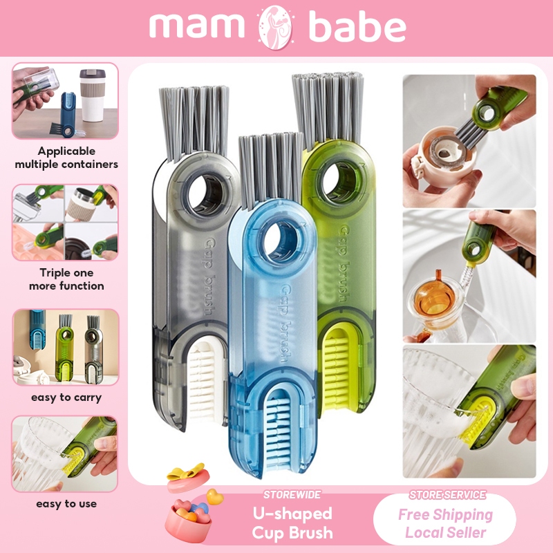 3 in 1 U-shaped Cup Rim Cleaning Brush Multifunctional Milk Bottle ...