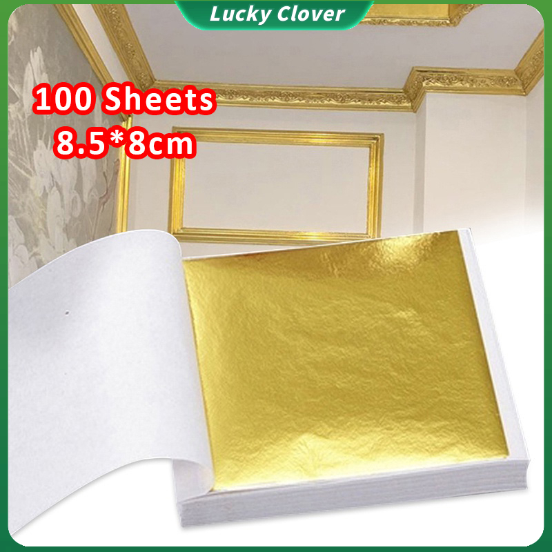 100 Sheets Gold Foil Paper Gilding Gold Foil Leaf Sheet Gold Foil Leaf