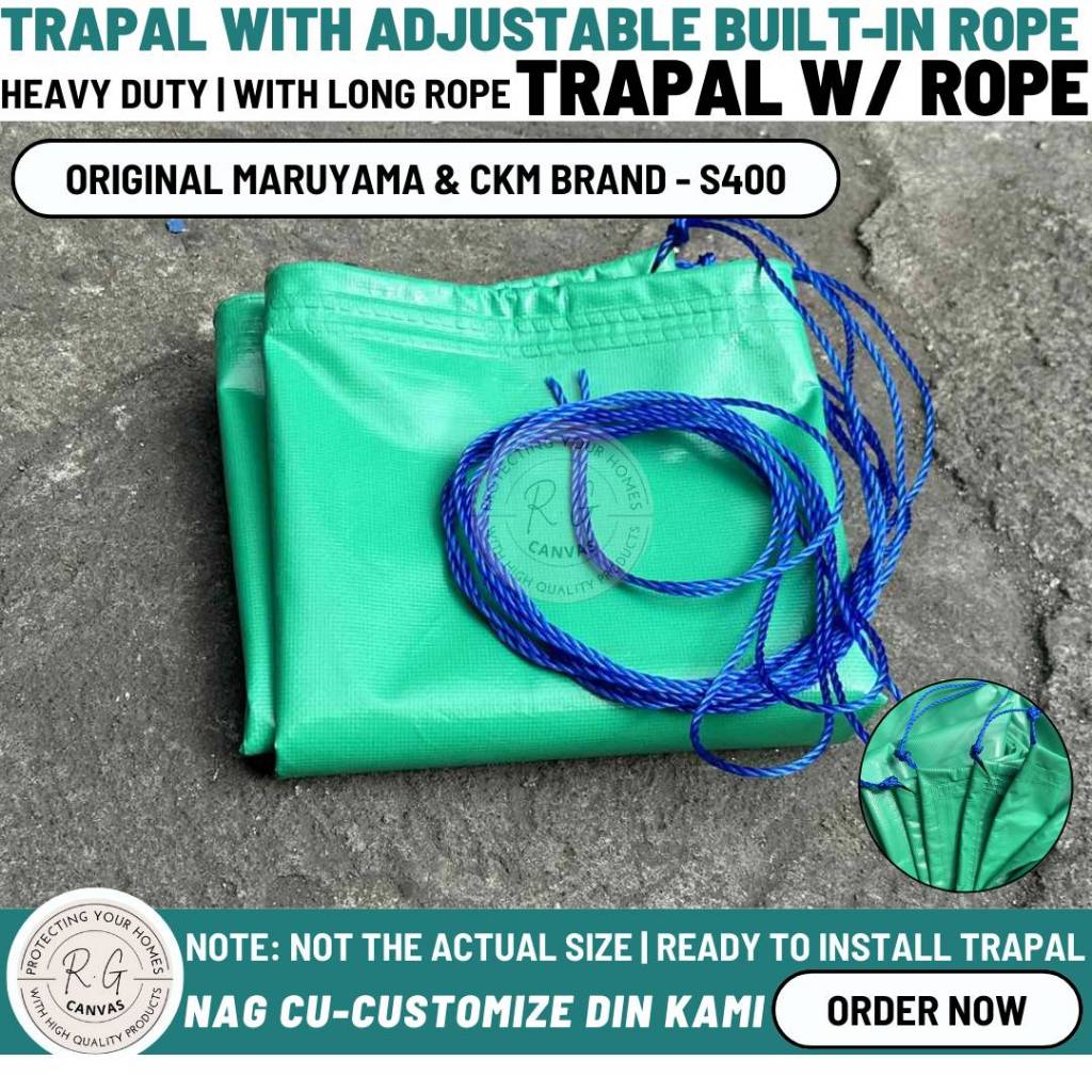 BUILT-IN ADJUSTABLE ROPE HEAVY DUTY S400 TRAPAL LONA TOLDA WITH BUILT ...