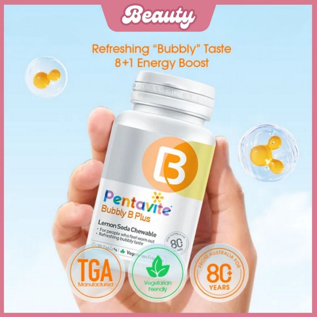 Pentavite Bubbly B-Complex Vitamin B Plus Lemon Soda Chewable(30 ...