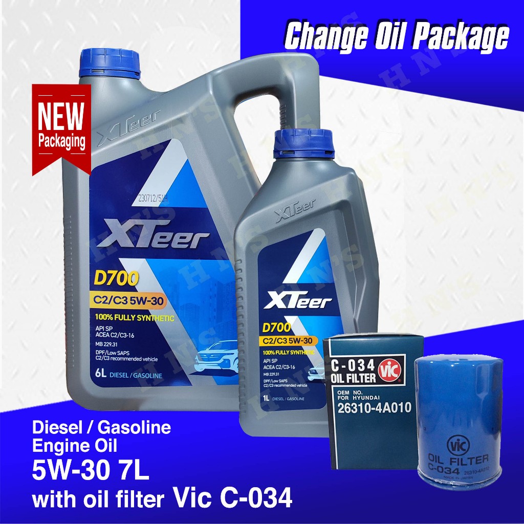 Hyundai XTeer D700 C2 C3 5W-30 5W-30 Fully Synthetic Motor Oil 7L ...