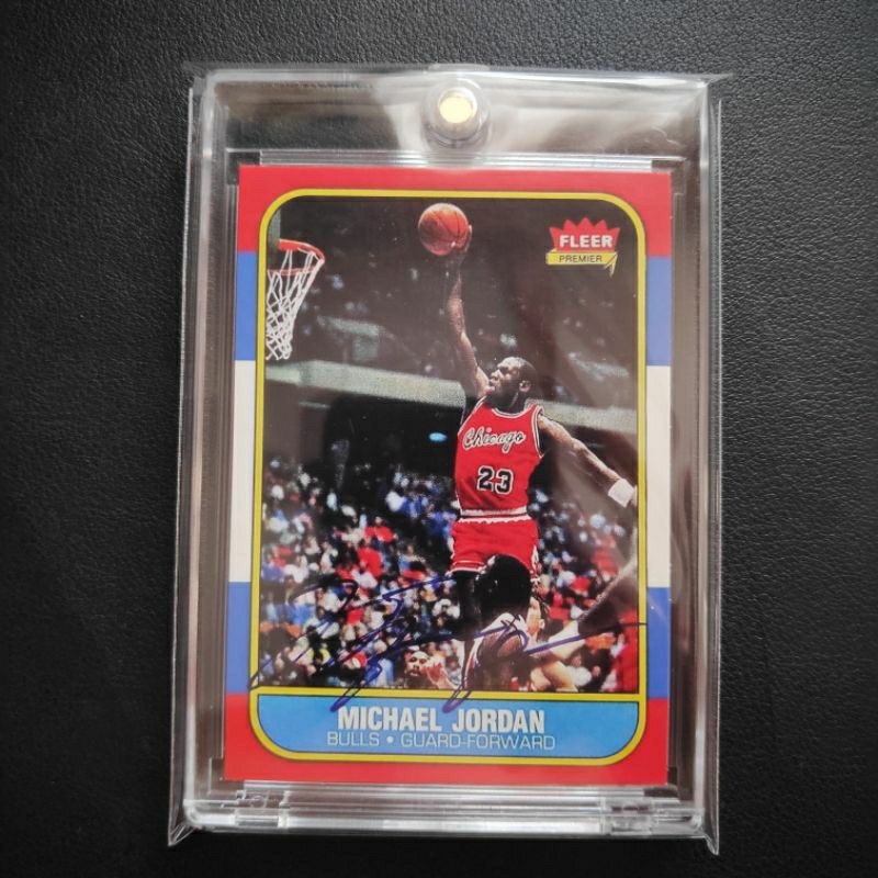 Michael Jordan Rc Auto 1986 Fleer #57 Rookie Reprint Basketball Nba 