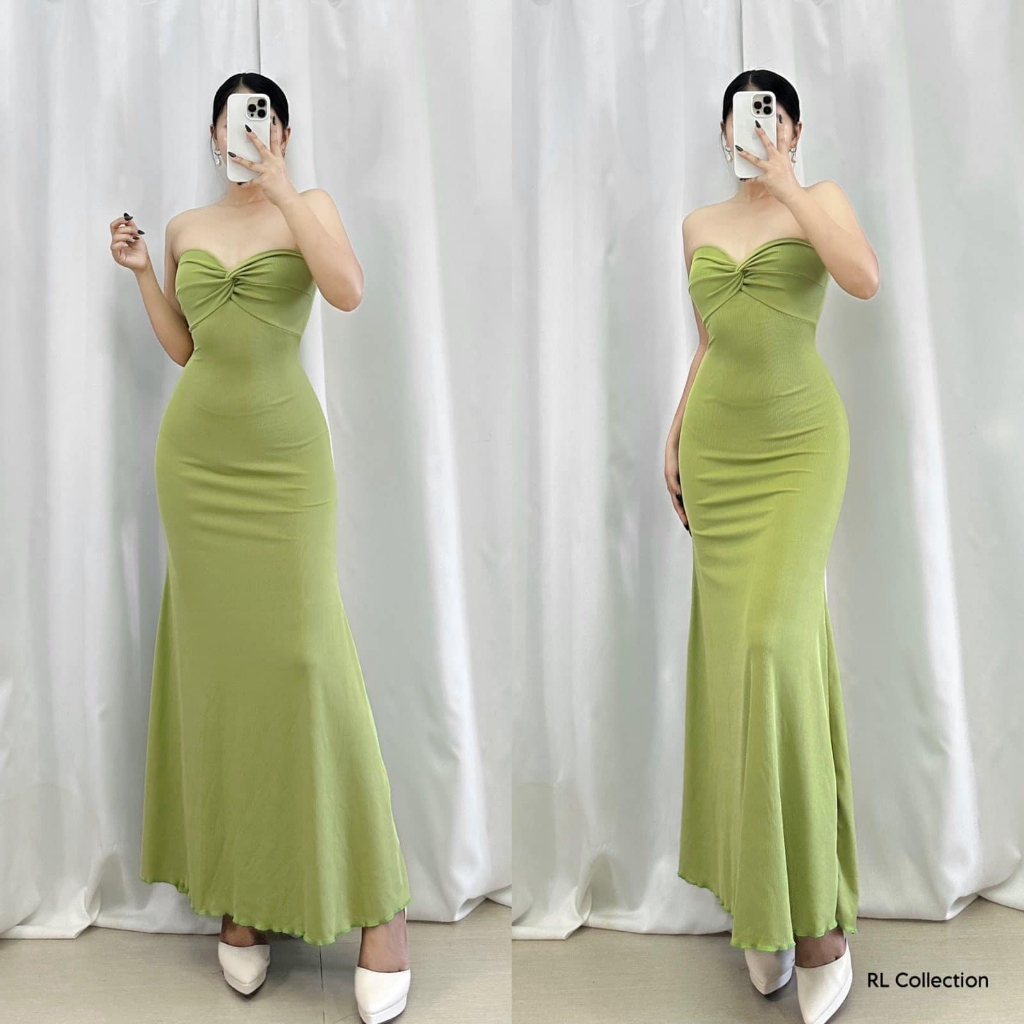 Veronikka Dyesebel Twisted Tube Knitted Maxi Dress Freesize XS to