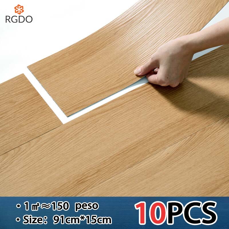 10PCS 3D Vinyl Floor Sticker 91x15cm Self Adhesive PVC Tiles Waterproof ...